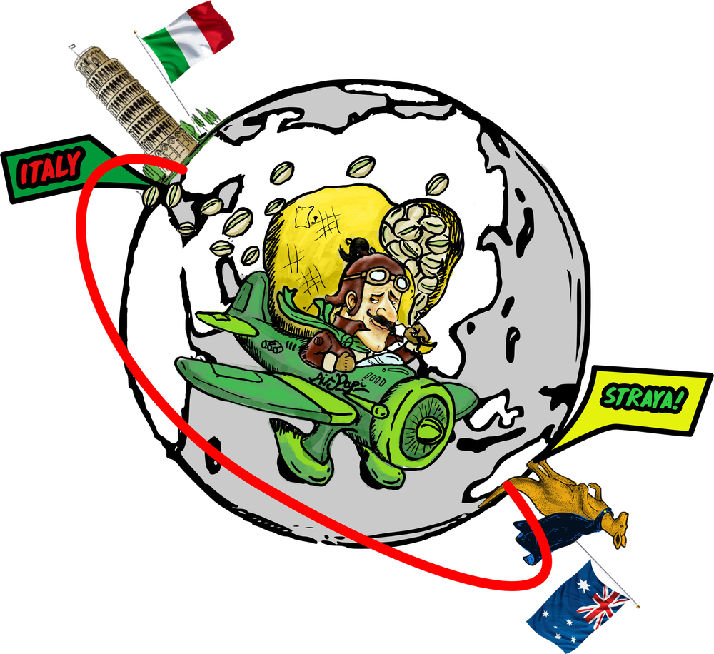 Papi flying jars from Italy to Australia