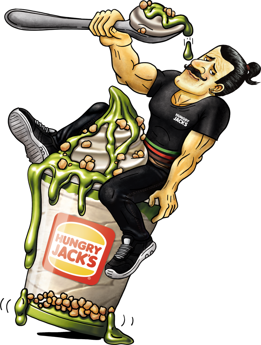 Papi riding a Pistachio Papi Storm from Hungry Jack&rsquo;s